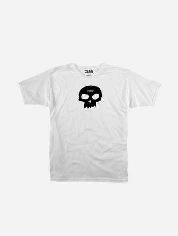 Zero skateboards HOMMES SINGLE SKULL S/S T-SHIRT WHITE