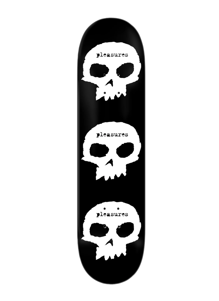 Zero skateboards X PLEASURES 3 SKULL PLANCHE DE SKATEBOARD 8.25"