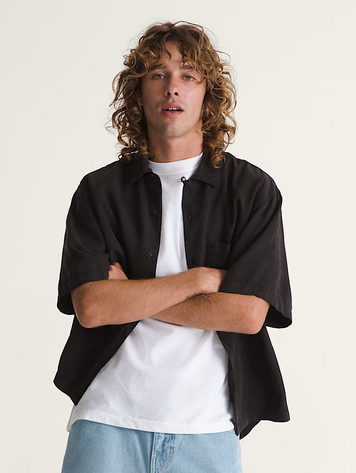 Vans MEN'S VAN DOREN TENCEL CHECK CAMP SS SHIRT BLACK