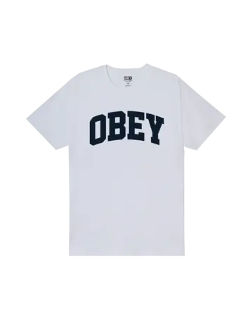 Obey HOMMES OBEY COLLEGIATE STANDARD T-SHIRT WHITE
