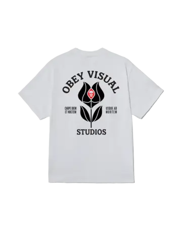 Obey HOMMES VISUAL STUDIOS FLOWER CLASSIC T-SHIRT WHITE