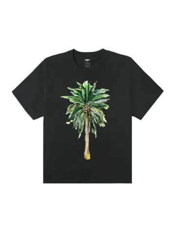 Obey MEN'S PALM HEAVYWEIGHT T-SHIRT VINTAGE BLACK
