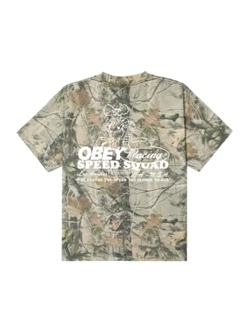 Obey MEN'S SPEED SQUAD HEAVYWEIGHT T-SHIRT LEAF CAMO