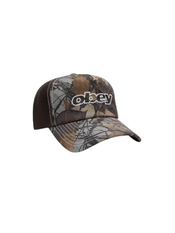 Obey MEN'S FORM TRUCKER HAT FENCE CAMO MULTI