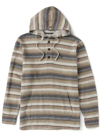 Vissla MEN'S DESCANSO HEAVY HOODED POPOVER LIGHT KHAKI