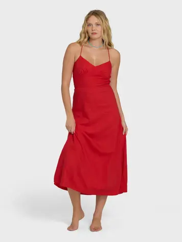 Billabong FEMMES TAKE IT BACK MAXI DRESS FIESTA RED