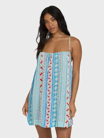 Billabong WOMEN'S BEACH SONG PRINTED COVER-UP DREAM BLUE