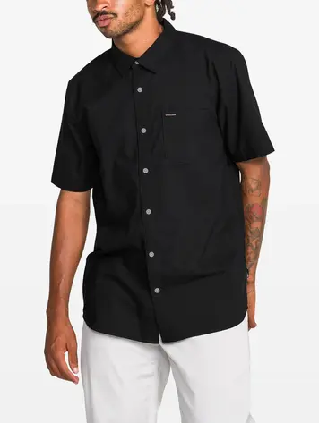 Volcom HOMMES EVERETT OXFORD II SHORT SLEEVE SHIRT NEW BLACK