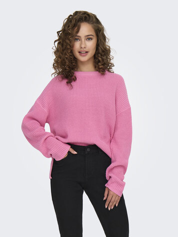 Only FEMMES LUNA LS O-NECK PULLOVER KNIT SACHET PINK