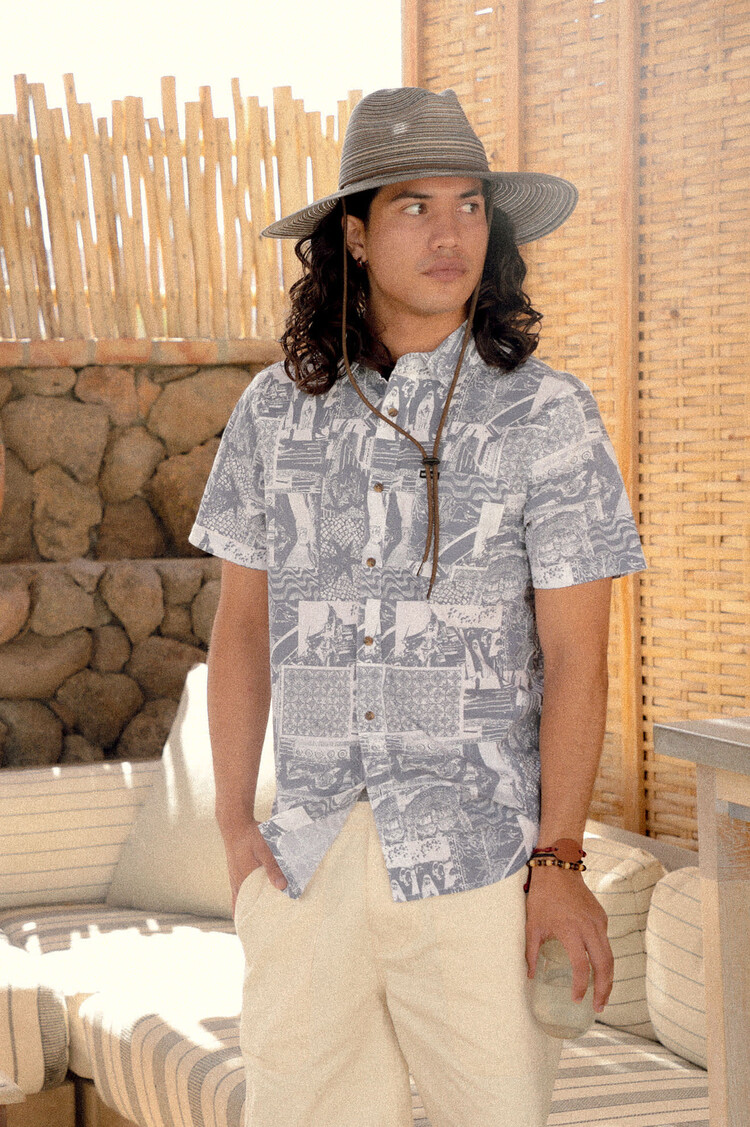 Brixton HOMMES CHARTER PRINT SHIRT