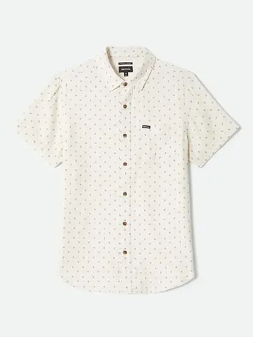 Brixton HOMMES CHARTER SLUB SHIRT OFF WHITE MICRO GEO