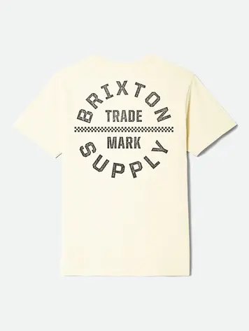 Brixton MEN'S OATH V STANDARD T-SHIRT CREAM/WASHED BLACK
