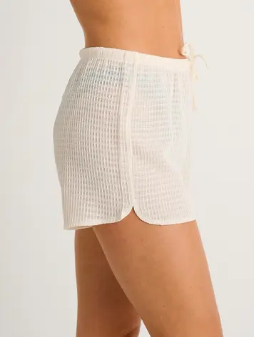 Everyday Sunday FEMMES TEXTURED COVER-UP SHORTS OFF WHITE