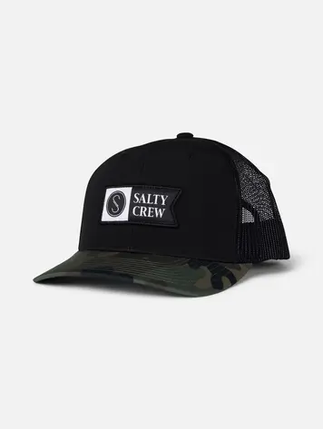 Salty crew MEN'S PINNACLE 2 RETRO TRUCKER HAT CAMO/BLACK