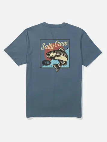 Salty crew HOMMES STRIPED CREW TEE SLATE