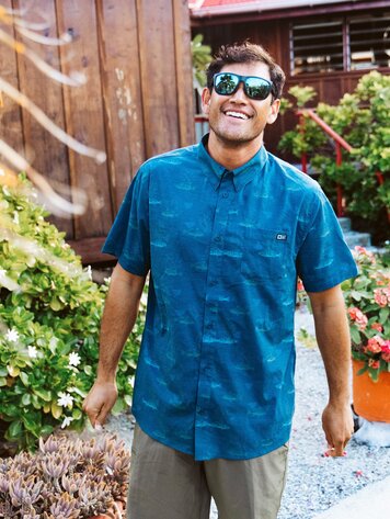 Salty crew HOMMES BREEZER PERFORATED BUTTON UP NAVY