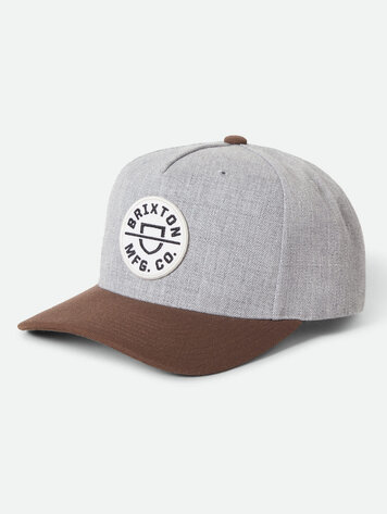 Brixton MEN'S CREST SNAPBACK HEATHER GREY/PINECONE BROWN