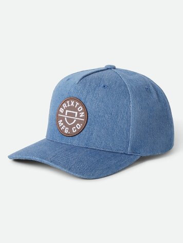 Brixton MEN'S CREST SNAPBACK MEDIUM RINSE DENIM