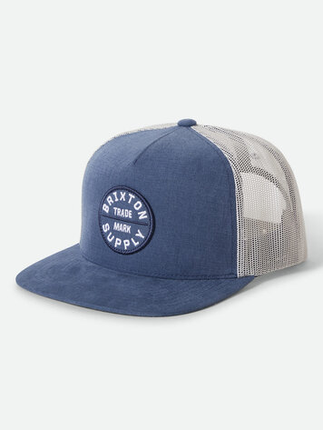 Brixton HOMMES OATH MP TRUCKER HAT BLUE CHAMBRAY/WHITE