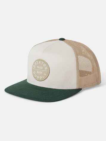 Brixton MEN'S OATH MP TRUCKER HAT OFF WHITE/PRIMAL GREEN/SAND