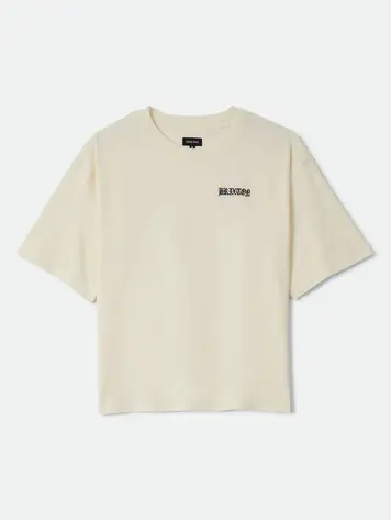 Brixton MEN'S SERRANO BOXED CROP T-SHIRT CREAM
