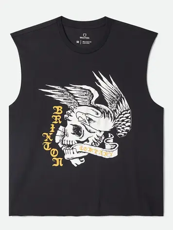 Brixton HOMMES WOLCOTT WORN IN BOXY MUSCLE TANK BLACK
