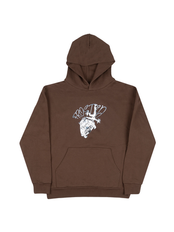 Frosted Skateboards MEN'S CRASH GRAPHIC HOODIE BROWN