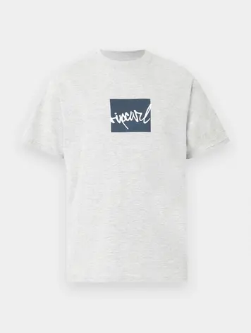 RIP CURL MEN'S SCRIPT ICON TEE GREY MARLE