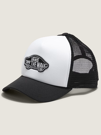 Vans YOUTH CLASSIC PATCH CURVED BILL TRUCKER HAT BLACK/WHITE