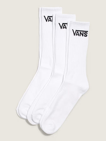 Vans MEN'S CLASSIC CREW SOCKS 3-PACK WHITE