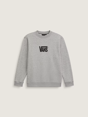 Vans JUNIOR STRETCH LOGO CREW SWEATSHIRT CEMENT HEATHER GREY