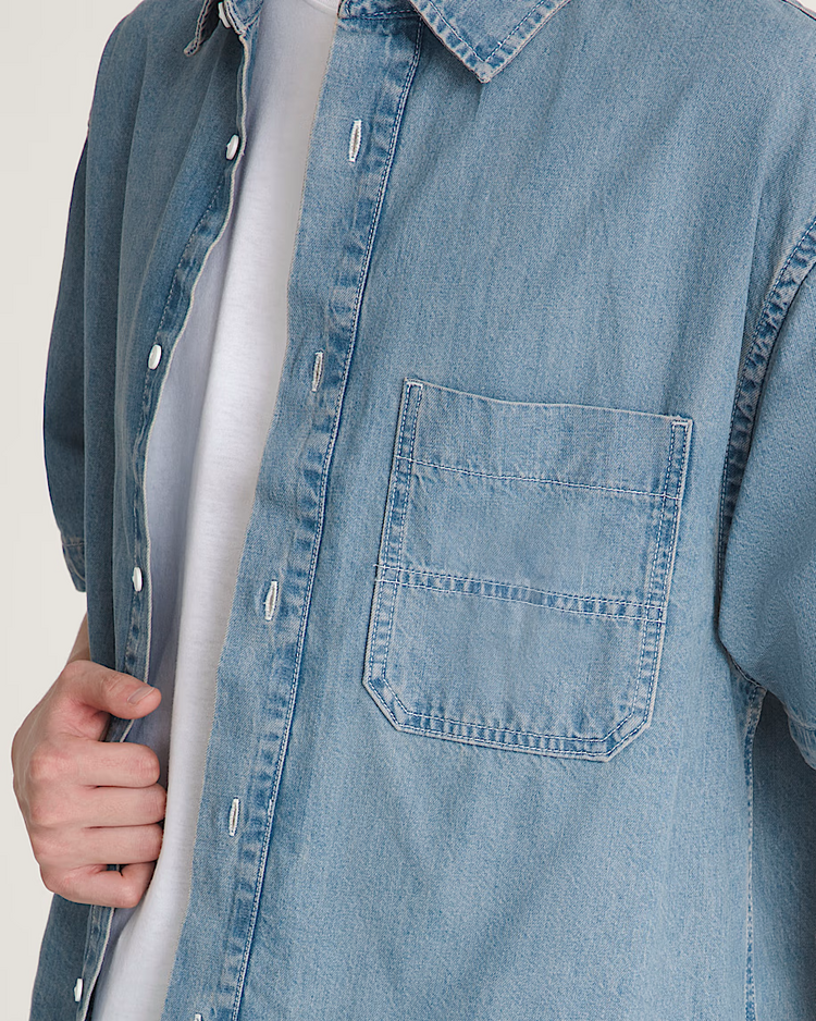 Vans MEN'S CYRUS STRAIGHT HEM DENIM SHIRT