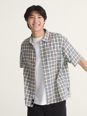 Vans MEN'S LARKSPUR TIMBER PLAID SHIRT ALMOND CRISP