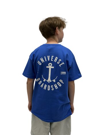 Universe Boardshop YOUTH ANCRE T-SHIRT ROYAL BLUE/WHITE