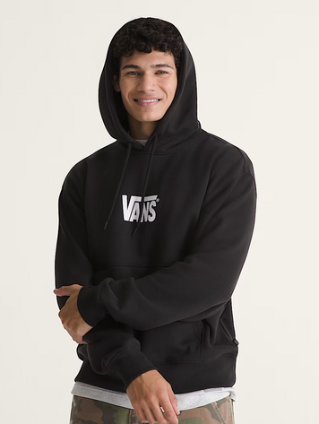 Vans MEN'S STRETCH LOGO PULLOVER HOODIE BLACK/WHITE