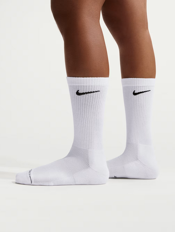 Nike EVERYDAY ELEVATED CREW SOCKS 6-PACK WHITE