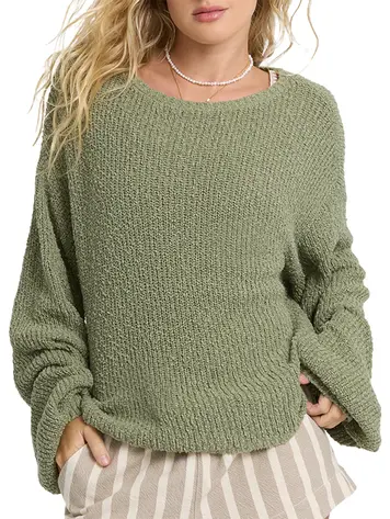 Billabong FEMMES OPEN AIR SWEATER ARMY GREEN
