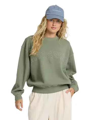 Billabong FEMMES VIBES KENDAL CREW FLEECE ARMY GREEN