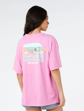 RIP CURL FEMMES WEST COAST HERITAGE TEE FUCHSIA