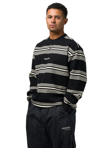 Souvenir MEN'S STRIPED CREWNECK BLACK