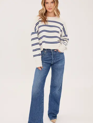 Gentle fawn WOMEN'S ECHO PULLOVER SWEATER CREAM STRIPE