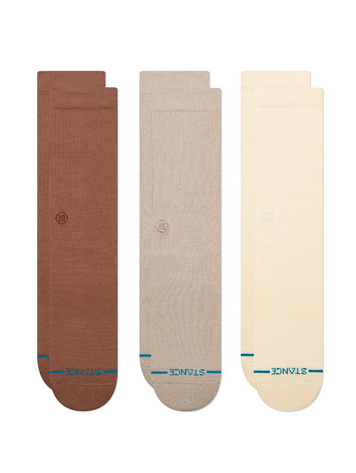 Stance HOMMES STP ICON SOCKS 3 PACK BROWN