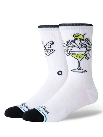 Stance HOMMES HIGH QUALITY LOW CLASS CREW SOCKS WHITE