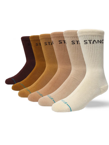 Stance HOMMES ORIGIN CREW SOCKS 6 PACK CREAM