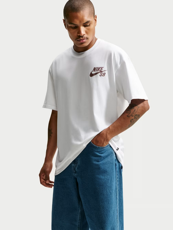 Nike SB MEN'S LOGO SKATE T-SHIRT WHITE/MYSTIC DATES