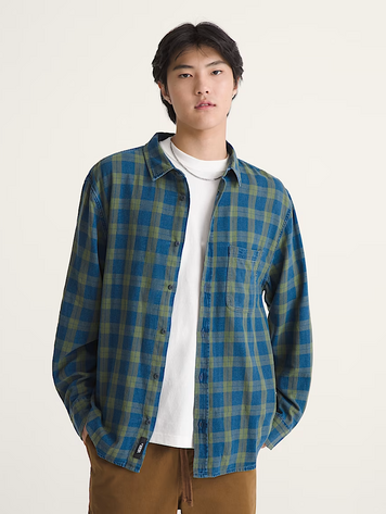 Vans MEN'S LAWSON SOLID OXFORD LS SHIRT GREEN BALSAM