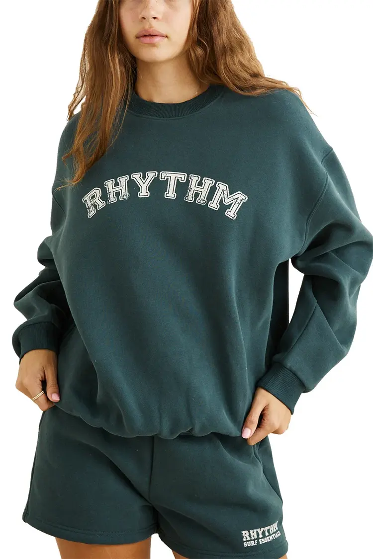 Rhythm WOMEN'S COLLEGIATE OVERSIZED CREW NECK FLEECE