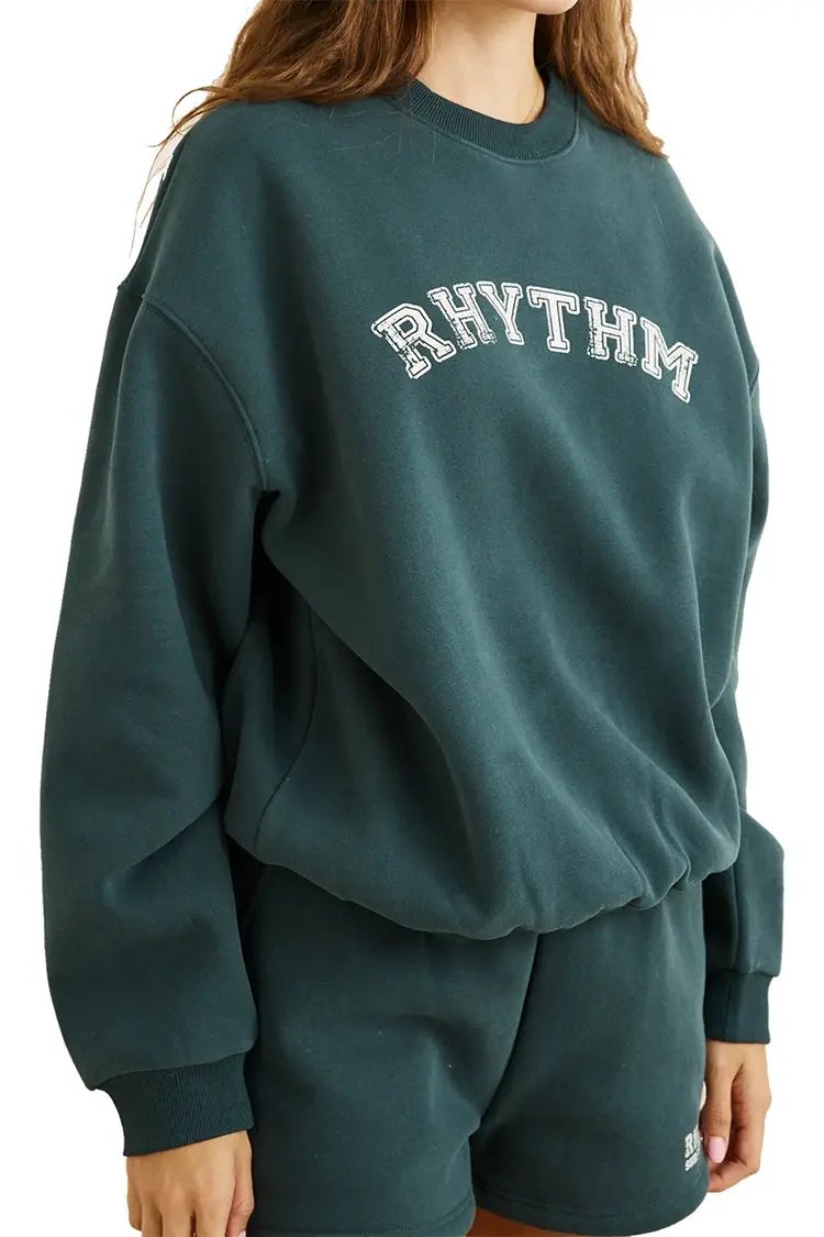 Rhythm WOMEN'S COLLEGIATE OVERSIZED CREW NECK FLEECE