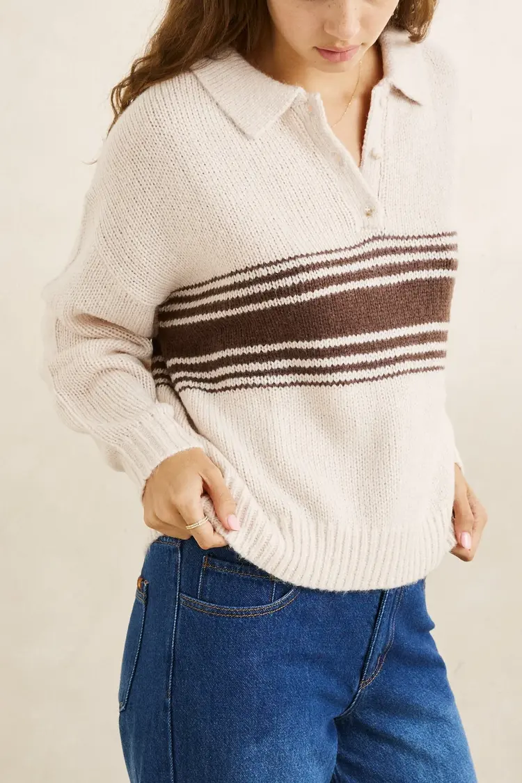 Rhythm WOMEN'S STRATA KNIT COLLARED JUMPER