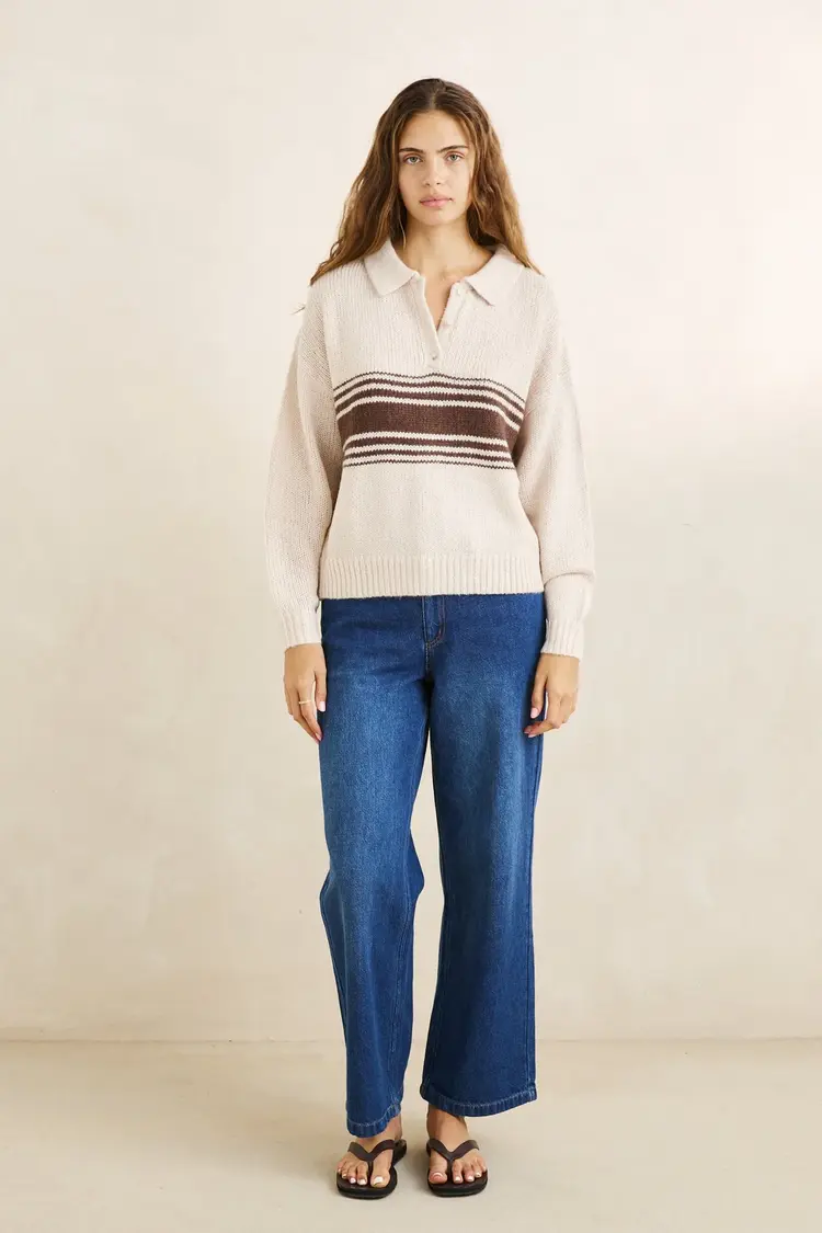 Rhythm WOMEN'S STRATA KNIT COLLARED JUMPER